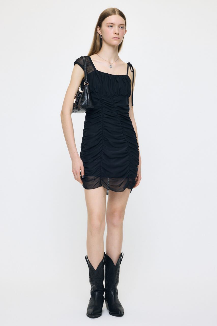 MOUSSY「ASYMMETRY GATHER MINI ドレス」|ワンピース|