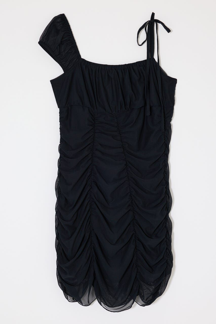 MOUSSY「ASYMMETRY GATHER MINI ドレス」|ワンピース|
