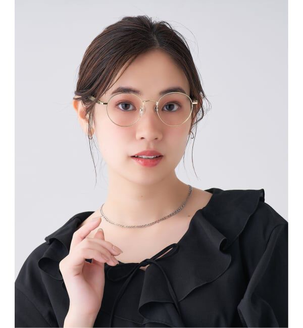  「ボストン型 メガネ | 中顔面短縮みえメガネ ラバーテンプル 伊達メガネ Zoff｜FASHION レンズ交換券付」|メガネ|ゴールド