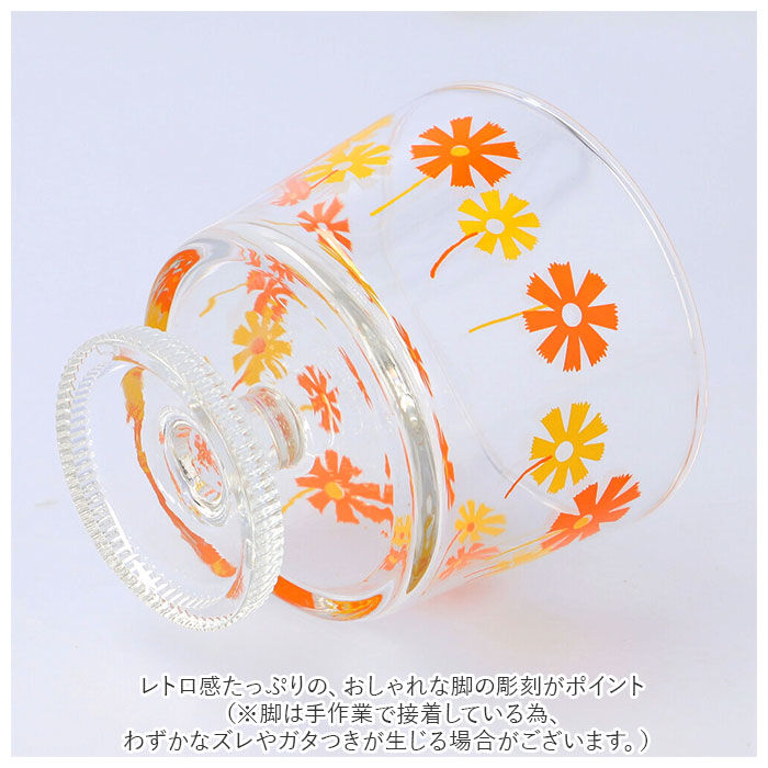 BACKYARD FAMILY「アデリアレトロ デザートカップ 通販 グラス デザート皿 ガラス アイスクリーム 花柄 日本製」|食器・キッチングッズ|