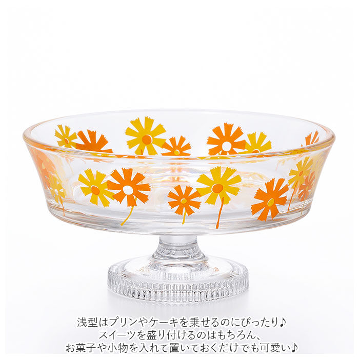 BACKYARD FAMILY「アデリアレトロ デザートカップ 通販 グラス デザート皿 ガラス アイスクリーム 花柄 日本製」|食器・キッチングッズ|