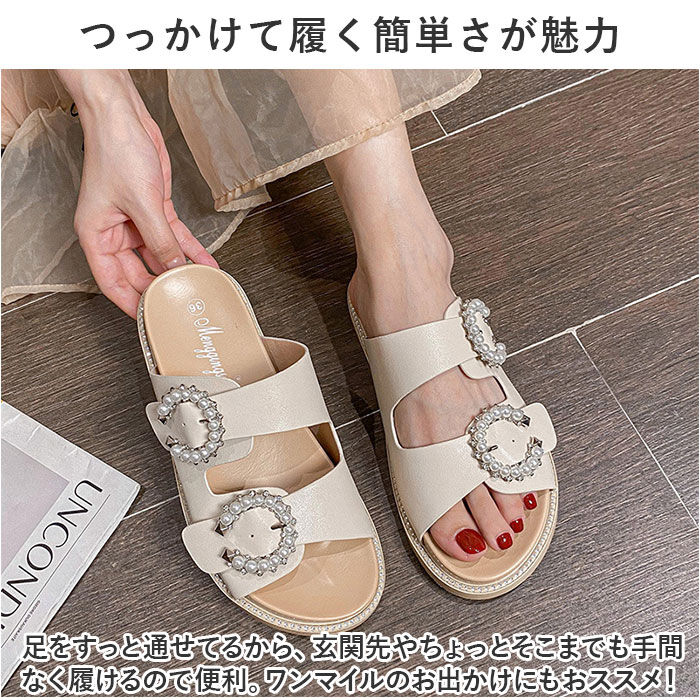 BACKYARD FAMILY「サンダル レディース かわいい 通販 フラットサンダル コンフォートサンダル スリッパ」|サンダル|