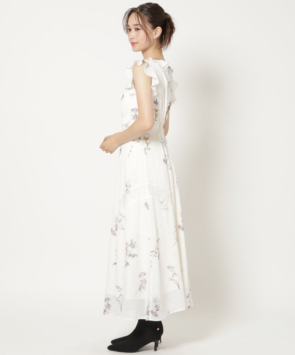 WILLSELECTION「フローラルプリントアイラッシュレースワンピース」|ワンピース|