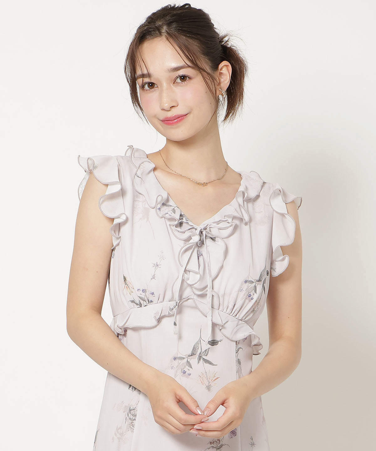 WILLSELECTION「フローラルプリントアイラッシュレースワンピース」|ワンピース|