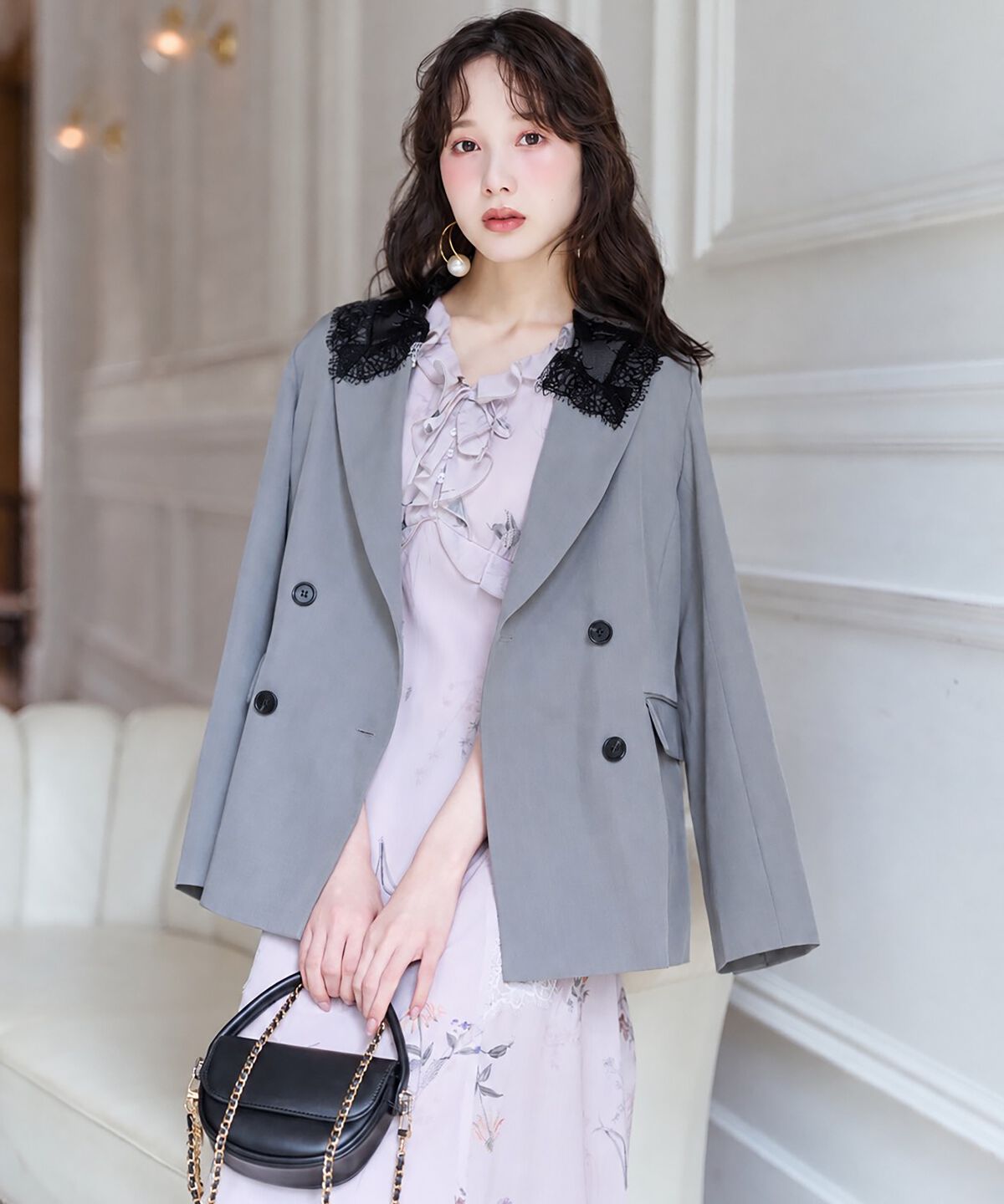 WILLSELECTION「フローラルプリントアイラッシュレースワンピース」|ワンピース|