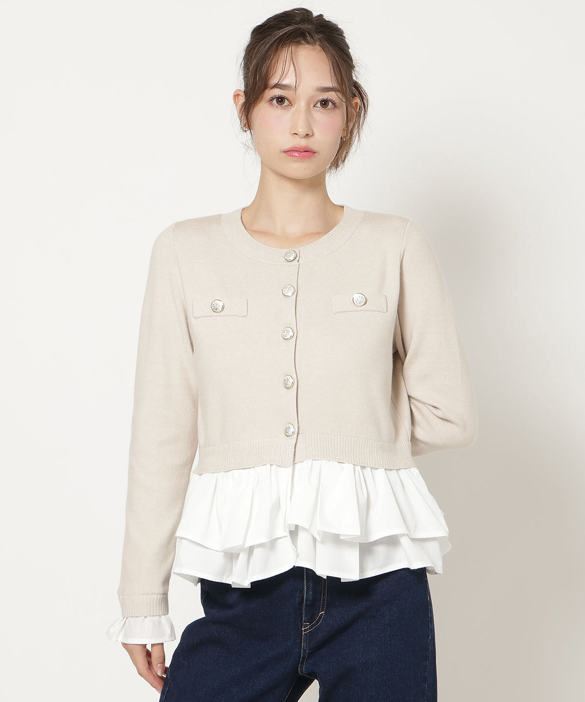 WILLSELECTION「ランダムヘムドッキングカーディガン」|カーディガン|ベージュ