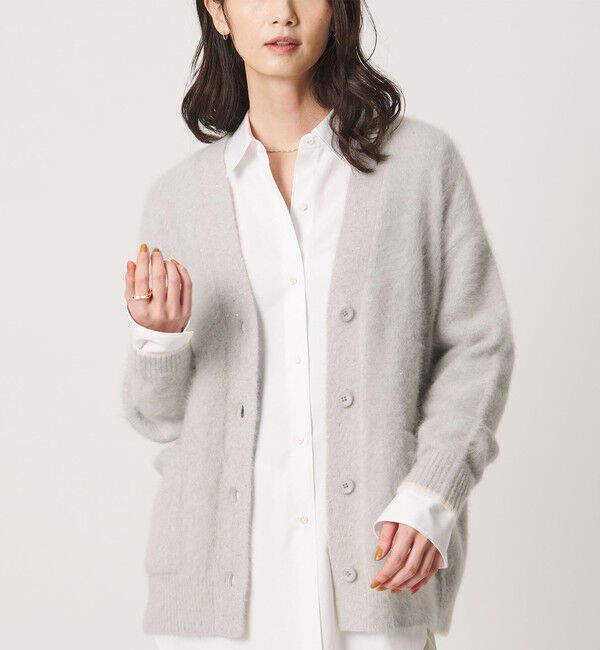 UNITED ARROWS「フォックスカシミヤ スパンコール ミドル カーディガン」|カーディガン|