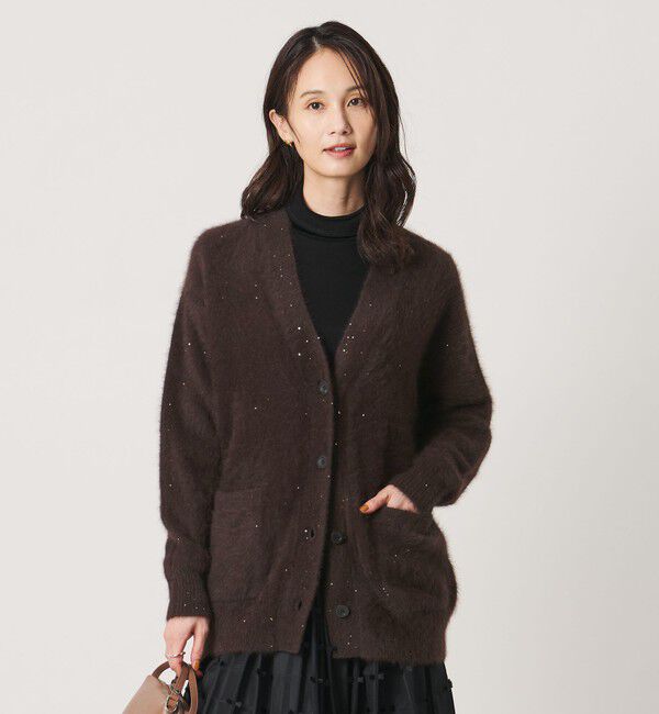 UNITED ARROWS「フォックスカシミヤ スパンコール ミドル カーディガン」|カーディガン|