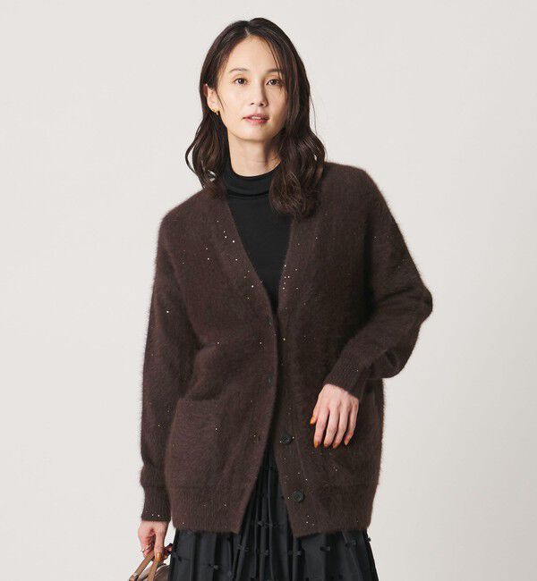 UNITED ARROWS「フォックスカシミヤ スパンコール ミドル カーディガン」|カーディガン|