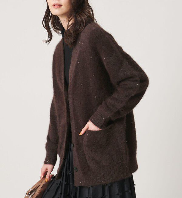 UNITED ARROWS「フォックスカシミヤ スパンコール ミドル カーディガン」|カーディガン|