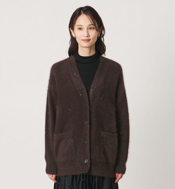 UNITED ARROWS「フォックスカシミヤ スパンコール ミドル カーディガン」|カーディガン|