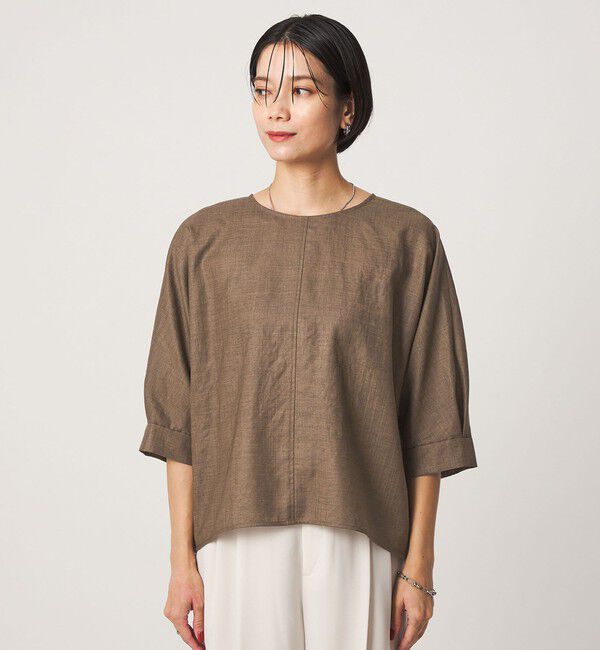 UNITED ARROWS green label relaxing「トリアセ 7分袖 プルオーバー ブラウス マシンウォッシャブル UVカット 通気性」|シャツ・ブラウス|