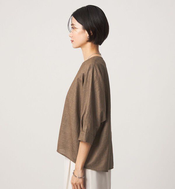 UNITED ARROWS green label relaxing「トリアセ 7分袖 プルオーバー ブラウス マシンウォッシャブル UVカット 通気性」|シャツ・ブラウス|