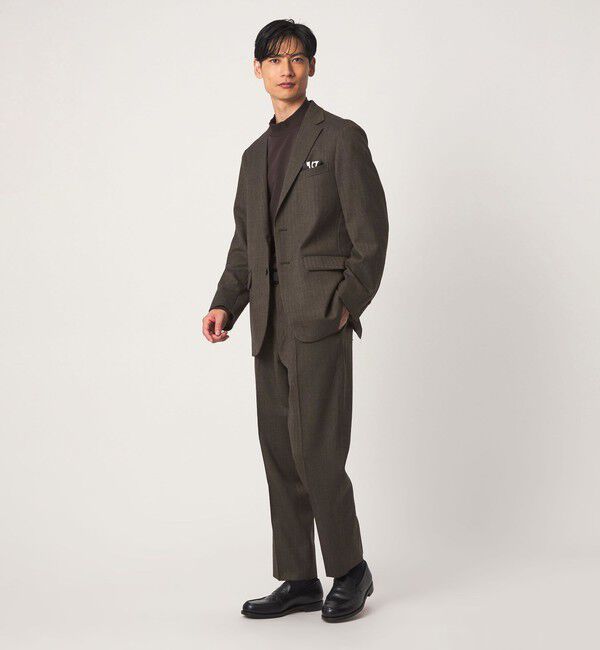 UNITED ARROWS green label relaxing「A+ TWPU ヘリンボーン リラックス イージー 1プリーツ セットアップ パンツ スラックス -ストレッチ-」|スラックス|