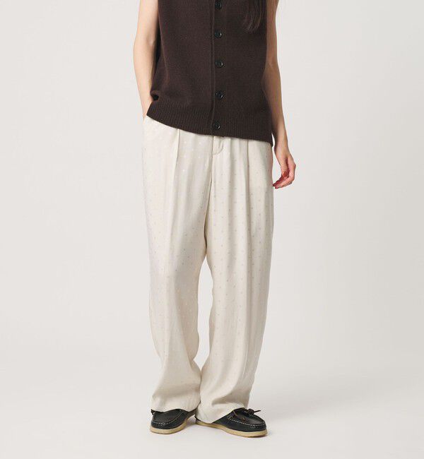 BEAUTY&YOUTH UNITED ARROWS「レーヨン ドットジャガード タック バックゴムパンツ/オフホワイト」|その他|