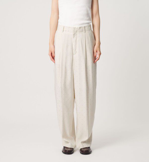 BEAUTY&YOUTH UNITED ARROWS「レーヨン ドットジャガード タック バックゴムパンツ/オフホワイト」|その他|