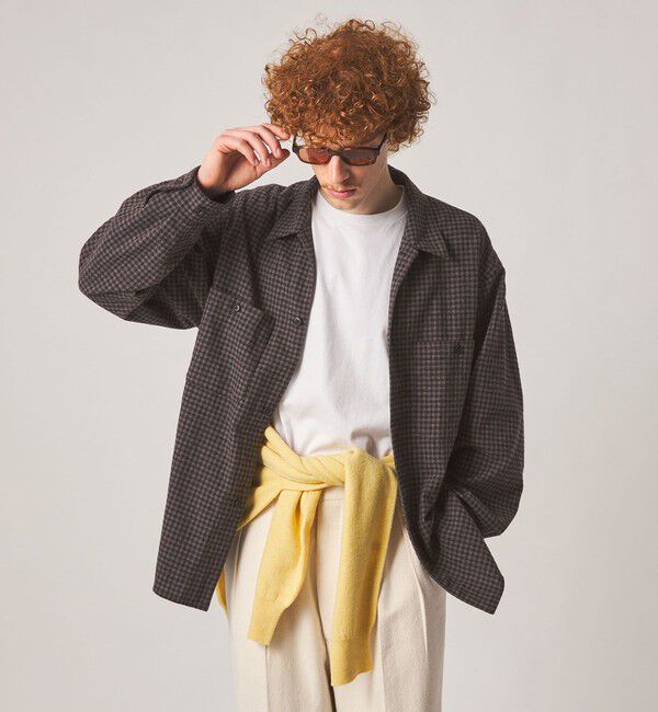 STEVEN ALAN「＜Steven Alan＞ ウォッシュド ウール チェック オープンカラー オーバー シャツ」|シャツ・ブラウス|