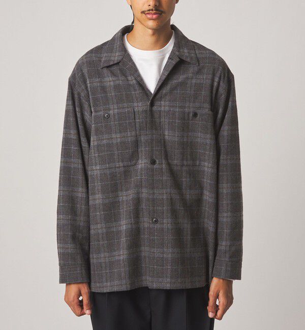STEVEN ALAN「＜Steven Alan＞ ウォッシュド ウール チェック オープンカラー オーバー シャツ」|シャツ・ブラウス|