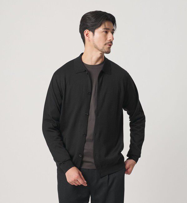 BEAUTY&YOUTH UNITED ARROWS「【WEB限定 WARDROBE SMART】マシーンウォッシャブル ウールミックス ポロカラーニット ジャケット」|カーディガン|