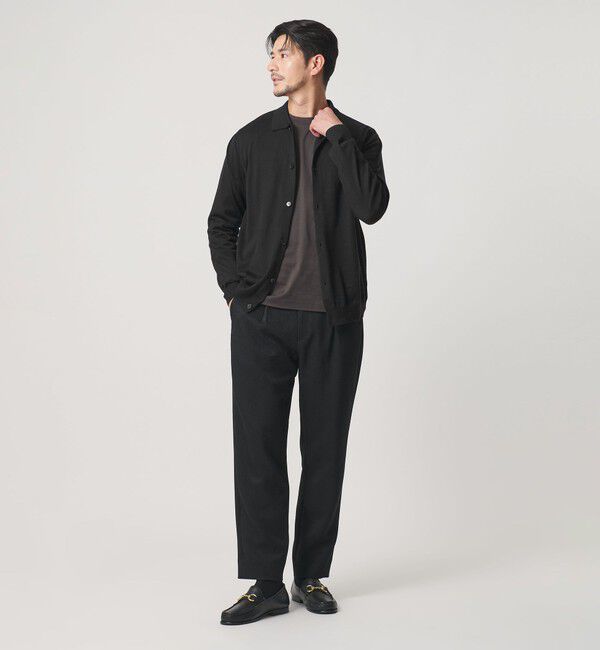 BEAUTY&YOUTH UNITED ARROWS「【WEB限定 WARDROBE SMART】マシーンウォッシャブル ウールミックス ポロカラーニット ジャケット」|カーディガン|