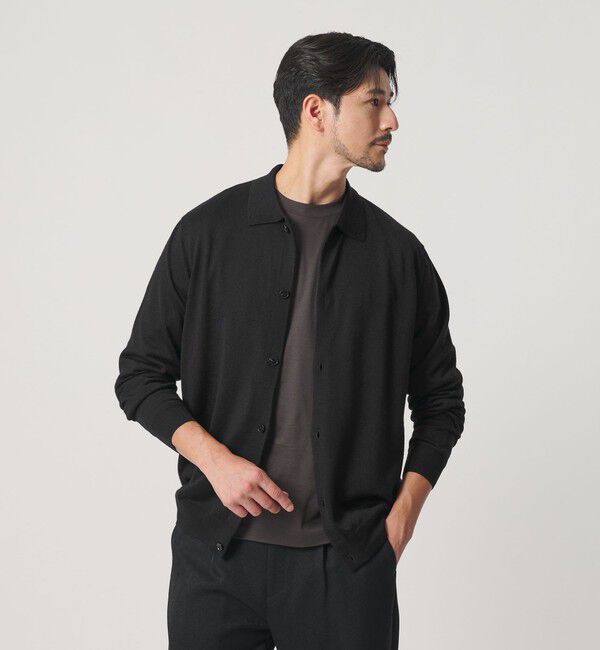 BEAUTY&YOUTH UNITED ARROWS「【WEB限定 WARDROBE SMART】マシーンウォッシャブル ウールミックス ポロカラーニット ジャケット」|カーディガン|