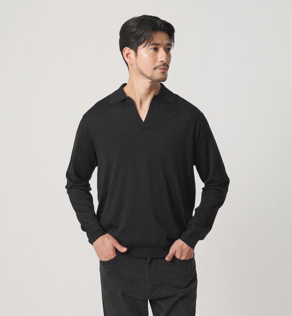 BEAUTY&YOUTH UNITED ARROWS「【WEB限定 WARDROBE SMART】マシーンウォッシャブル ウールミックス スキッパー ニット」|ニット・セーター|