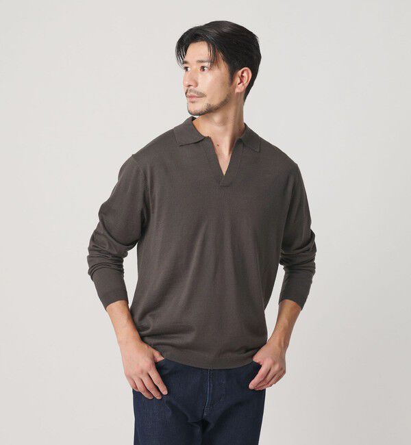 BEAUTY&YOUTH UNITED ARROWS「【WEB限定 WARDROBE SMART】マシーンウォッシャブル ウールミックス スキッパー ニット」|ニット・セーター|