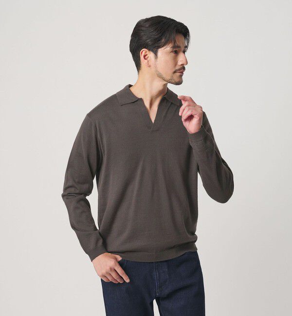 BEAUTY&YOUTH UNITED ARROWS「【WEB限定 WARDROBE SMART】マシーンウォッシャブル ウールミックス スキッパー ニット」|ニット・セーター|