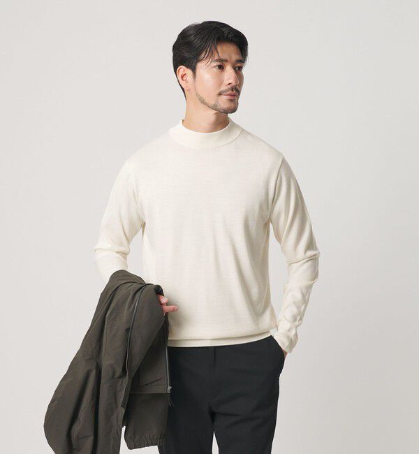 BEAUTY&YOUTH UNITED ARROWS「【WEB限定 WARDROBE SMART】マシーンウォッシャブル ウールミックス ジャケット クルーネック ニット」|ニット・セーター|