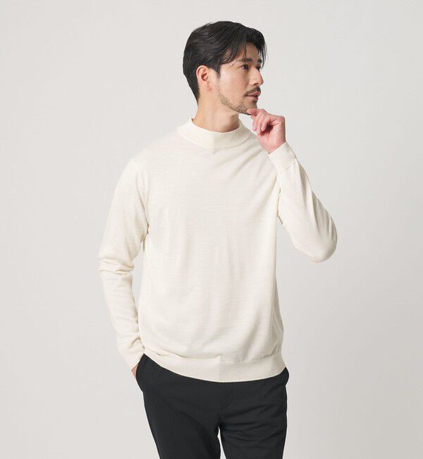 BEAUTY&YOUTH UNITED ARROWS「【WEB限定 WARDROBE SMART】マシーンウォッシャブル ウールミックス ジャケット クルーネック ニット」|ニット・セーター|