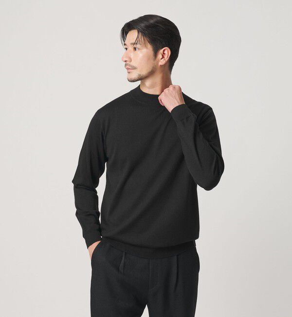 BEAUTY&YOUTH UNITED ARROWS「【WEB限定 WARDROBE SMART】マシーンウォッシャブル ウールミックス ジャケット クルーネック ニット」|ニット・セーター|
