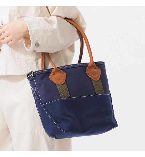 BEAMS SELECTION for WOMEN「【別注】L.L.Bean / Deep Bottom Leather Handle Zip Tote S」|その他|NAVY
