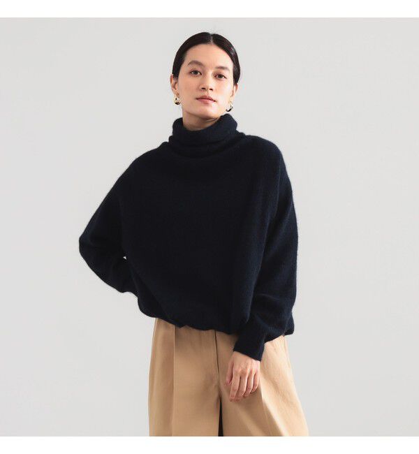 Demi-Luxe BEAMS 「【別注】BATONER &times; Demi-Luxe BEAMS / カシミヤフォックス ユニーク タートルネック ニット」|ニット・セーター|別注DARK NAVY