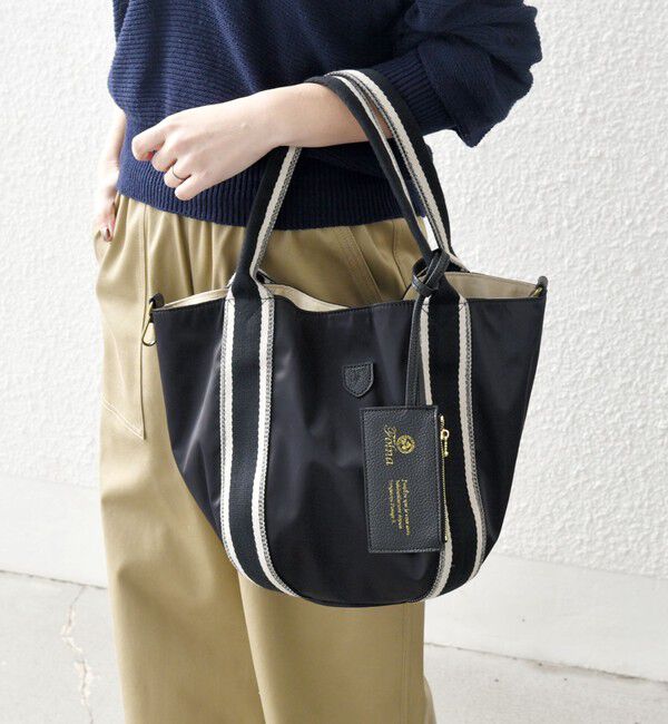 SHIPS any「《一部追加予約》【SHIPS any別注】Folna: 2WAY ライン ナイロン トート バッグ」|トートバッグ|