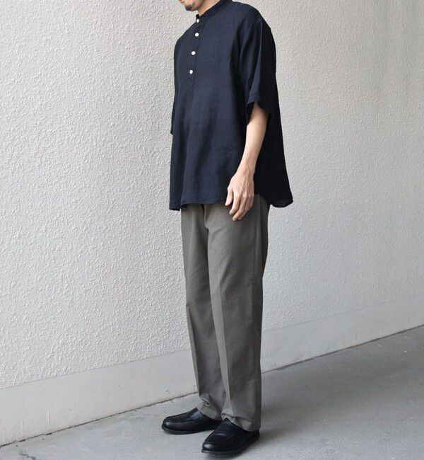 SHIPS any「SHIPS any:〈洗濯機可能〉ピュアリネン バンド スキッパー ハーフスリーブ プルオーバー シャツ 26SS◇」|シャツ・ブラウス|