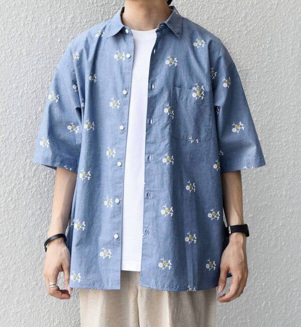 SHIPS any「SHIPS any:〈洗濯機可能〉グリッター プリント レギュラー ハーフスリーブ シャツ◇」|シャツ・ブラウス|
