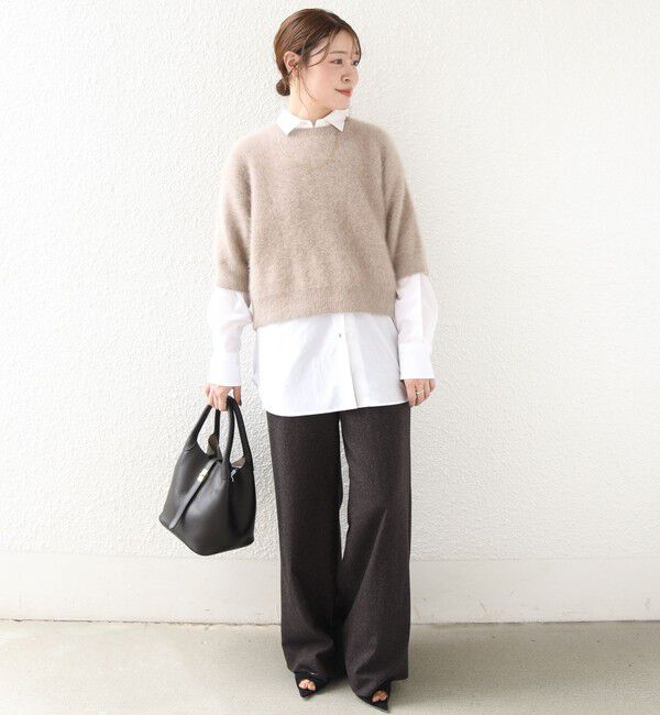 SHIPS for women「《予約》杢 フォックス カシミヤ 半袖 プルオーバー」|ニット・セーター|