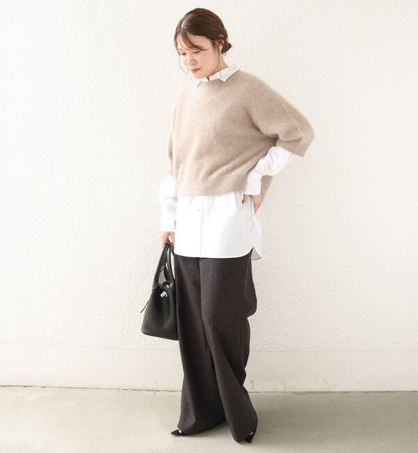 SHIPS for women「《予約》杢 フォックス カシミヤ 半袖 プルオーバー」|ニット・セーター|