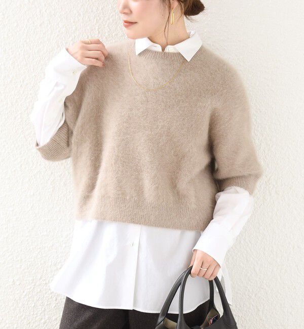 SHIPS for women「《予約》杢 フォックス カシミヤ 半袖 プルオーバー」|ニット・セーター|