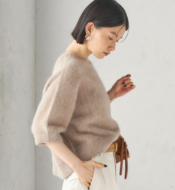 SHIPS for women「《予約》杢 フォックス カシミヤ 半袖 プルオーバー」|ニット・セーター|
