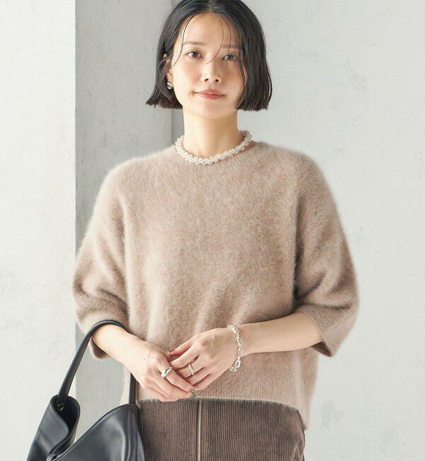 SHIPS for women「《予約》杢 フォックス カシミヤ 半袖 プルオーバー」|ニット・セーター|