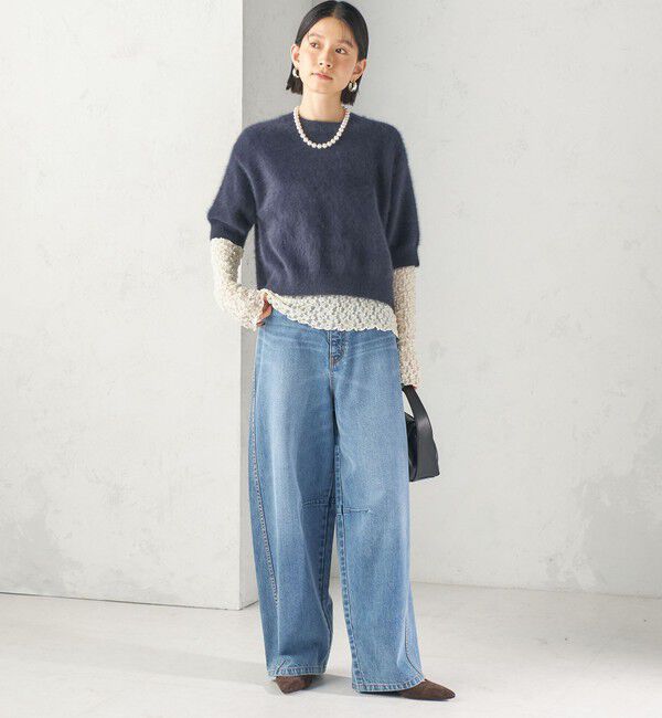 SHIPS for women「《予約》杢 フォックス カシミヤ 半袖 プルオーバー」|ニット・セーター|