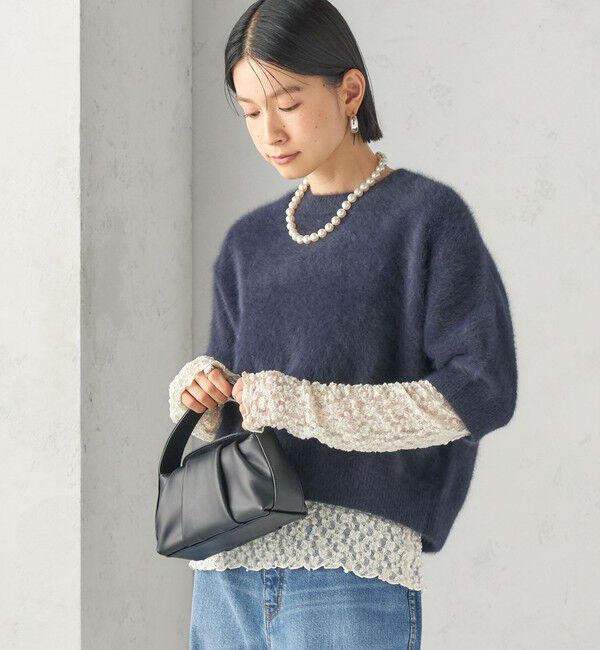 SHIPS for women「《予約》杢 フォックス カシミヤ 半袖 プルオーバー」|ニット・セーター|