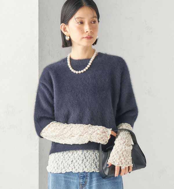 SHIPS for women「《予約》杢 フォックス カシミヤ 半袖 プルオーバー」|ニット・セーター|
