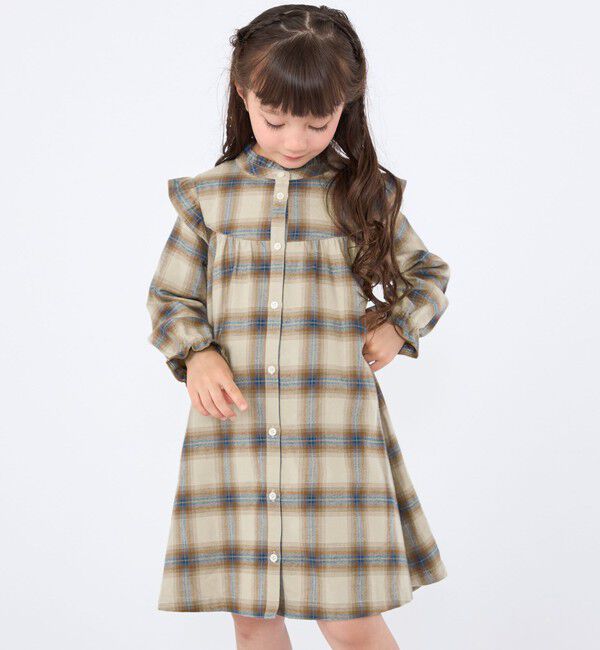 SHIPS KIDS「100～130cm / ネル チェック  ワンピース」|ワンピース|