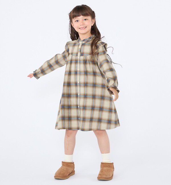 SHIPS KIDS「100～130cm / ネル チェック  ワンピース」|ワンピース|