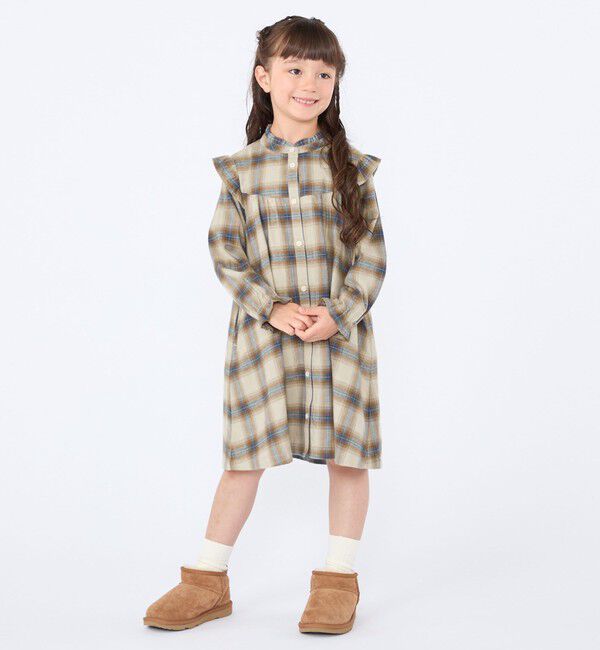 SHIPS KIDS「100～130cm / ネル チェック  ワンピース」|ワンピース|