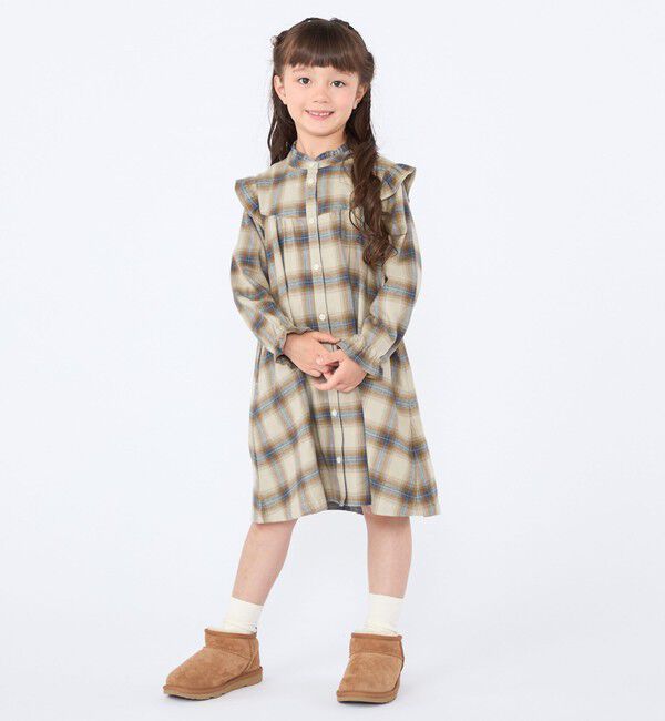 SHIPS KIDS「100～130cm / ネル チェック  ワンピース」|ワンピース|