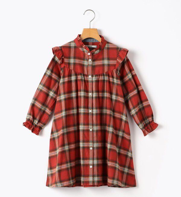 SHIPS KIDS「100～130cm / ネル チェック  ワンピース」|ワンピース|レッド系