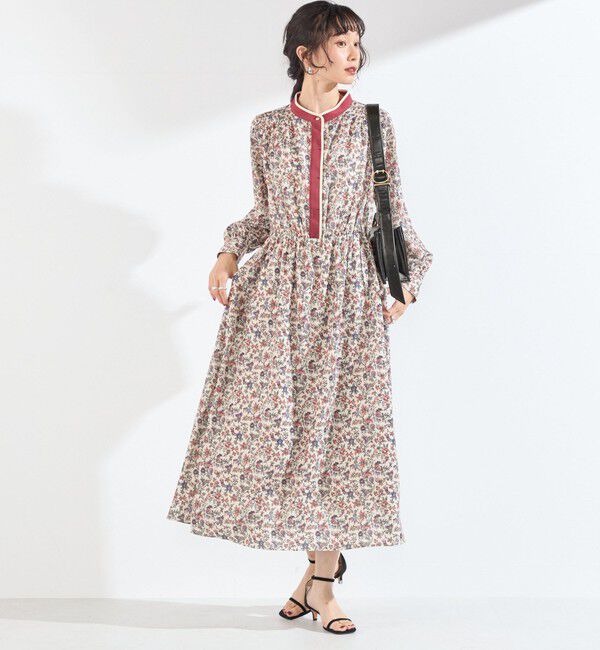 SHIPS Colors 「〈手洗い可能〉MULHOUSE  フラワー プリント ワンピース」|ワンピース|